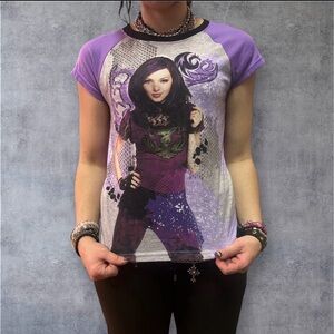 Disney  descendants Purple and Black Graphic Tee